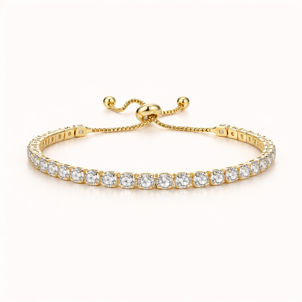 Maes-Jolie | Tennis Bracelet | 3mm Cubic Zirconia | Adjustable Sparkling Gift
