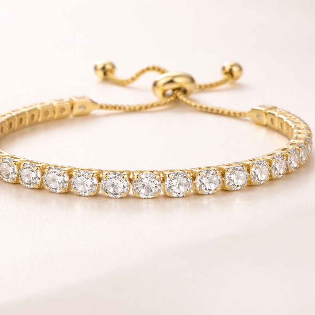 Maes-Jolie | Tennis Bracelet | 3mm Cubic Zirconia | Adjustable Sparkling Gift
