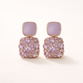 Maes-Jolie | Drop Earrings | Sparkling Square Glass | Japanese Korean Style