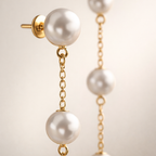 Maes-Jolie | Drop Earrings | Pearl Tassel | Elegant Bridal Earrings