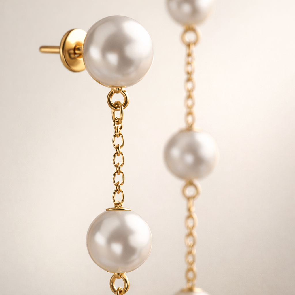 Maes-Jolie | Drop Earrings | Pearl Tassel | Elegant Bridal Earrings