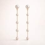 Maes-Jolie | Drop Earrings | Pearl Tassel | Elegant Bridal Earrings