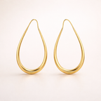 Maes-Jolie | Hoop Earrings | Elegant Water Drop | Chic Vintage Earrings