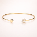 Maes-Jolie | Bangle Bracelet | Heart Open Strass | Elegant Simple Bracelet