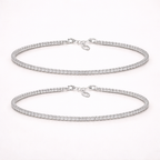 Maes‑Jolie | Anklet Set | Sparkling Simple Duo | Holiday Casual Anklets