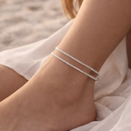 Maes‑Jolie | Anklet Set | Sparkling Simple Duo | Holiday Casual Anklets