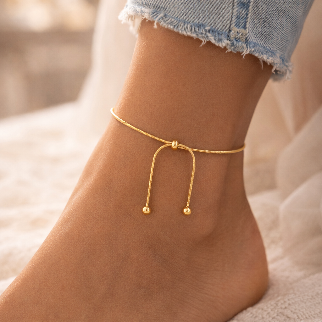 Maes‑Jolie | Anklet | Adjustable Stainless Steel | Classic Women’s Anklet