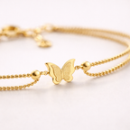 Maes‑Jolie | Anklet | Matte Butterfly Chain | Hypoallergenic Steel Anklet