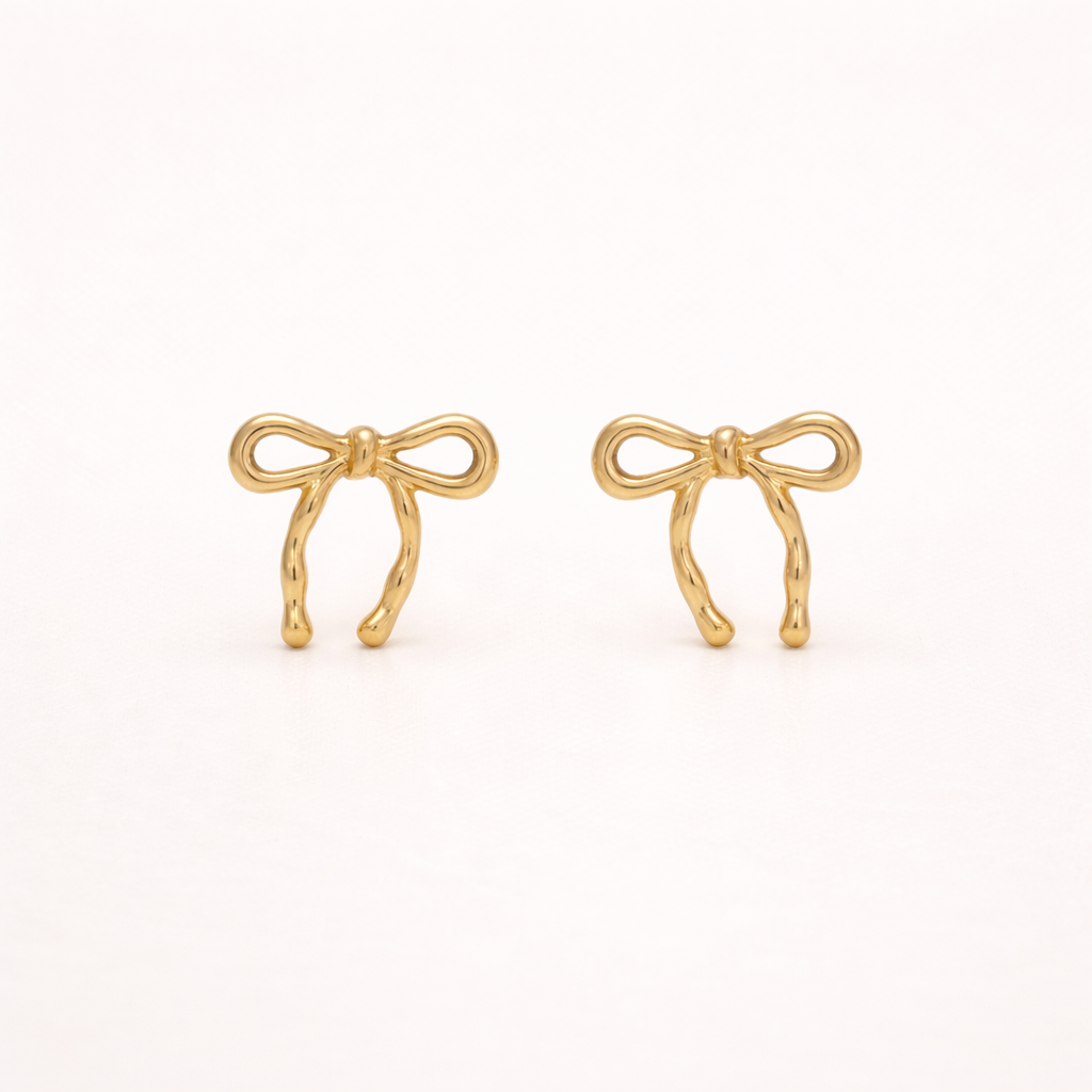 Maes-Jolie | Drop Earrings | Ribbon Bow Vintage | Elegant Minimalist Earrings