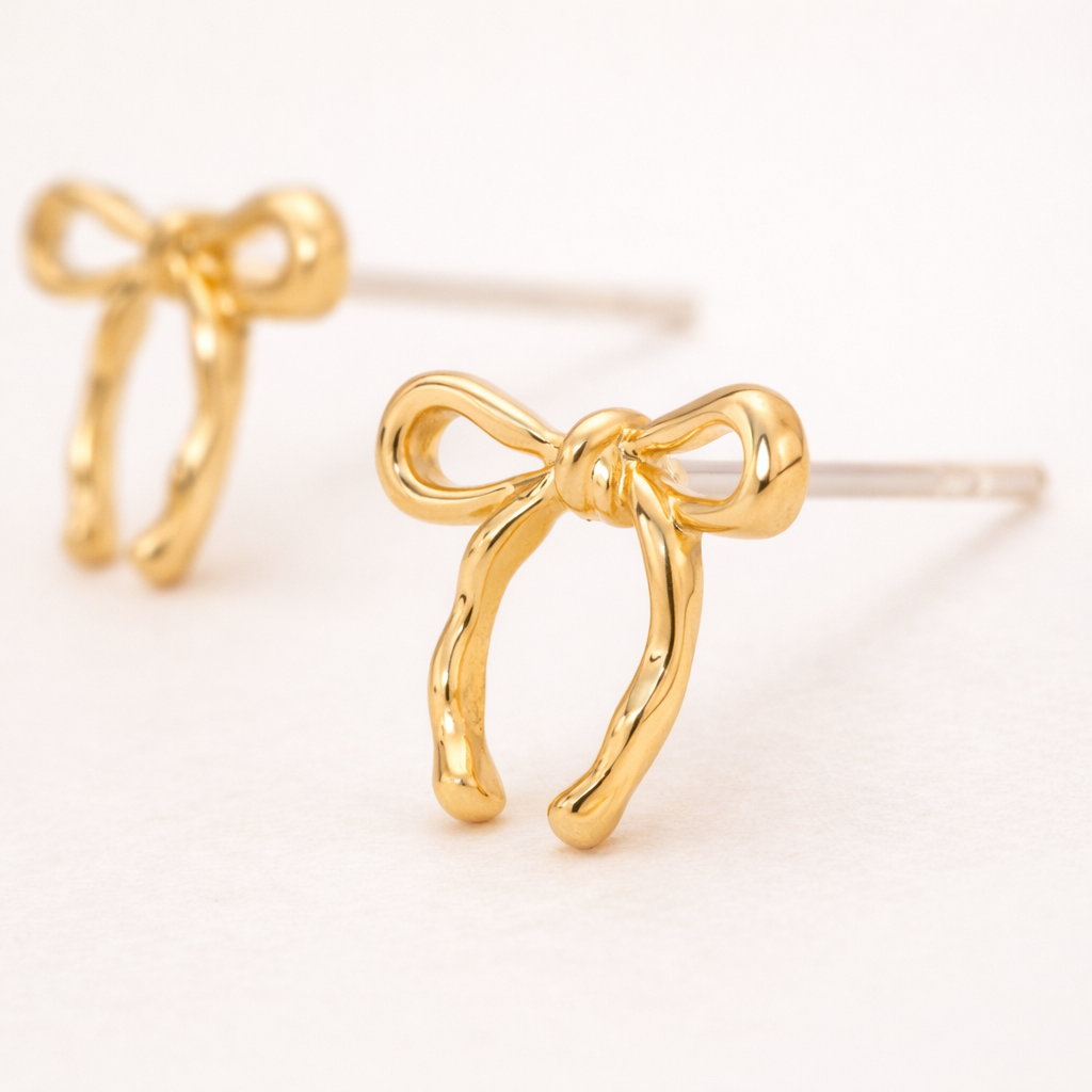Maes-Jolie | Drop Earrings | Ribbon Bow Vintage | Elegant Minimalist Earrings