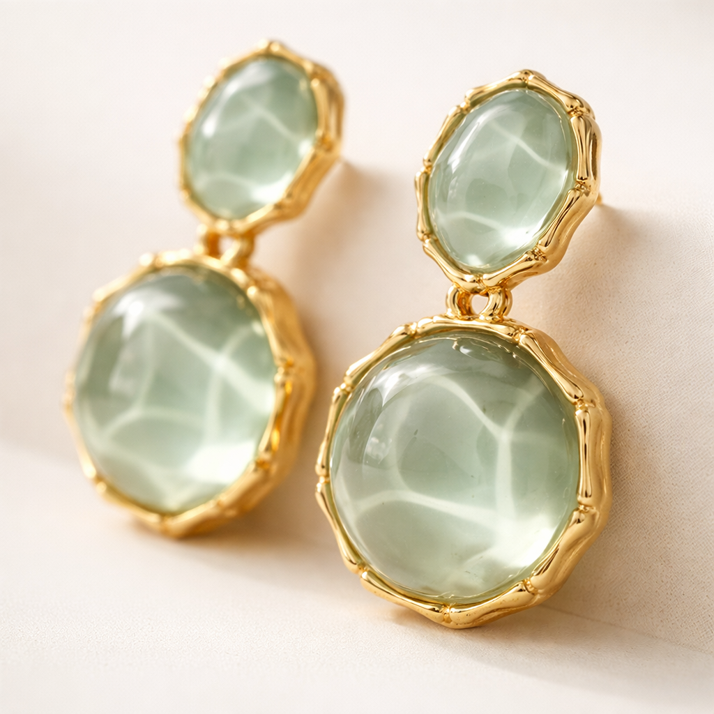 Maes-Jolie | Drop Earrings | Bohemian Geometric Oval | Vintage Elegant Earrings