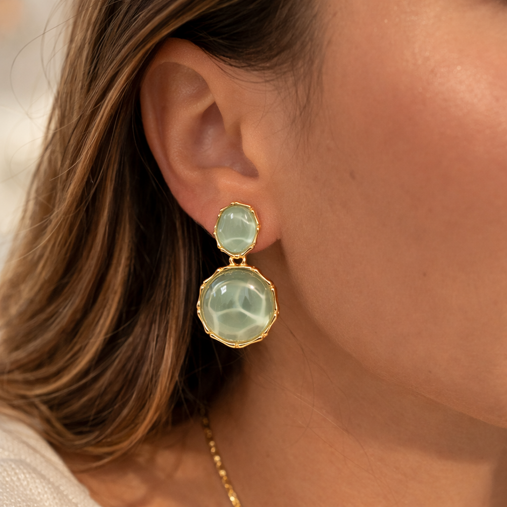 Maes-Jolie | Drop Earrings | Bohemian Geometric Oval | Vintage Elegant Earrings