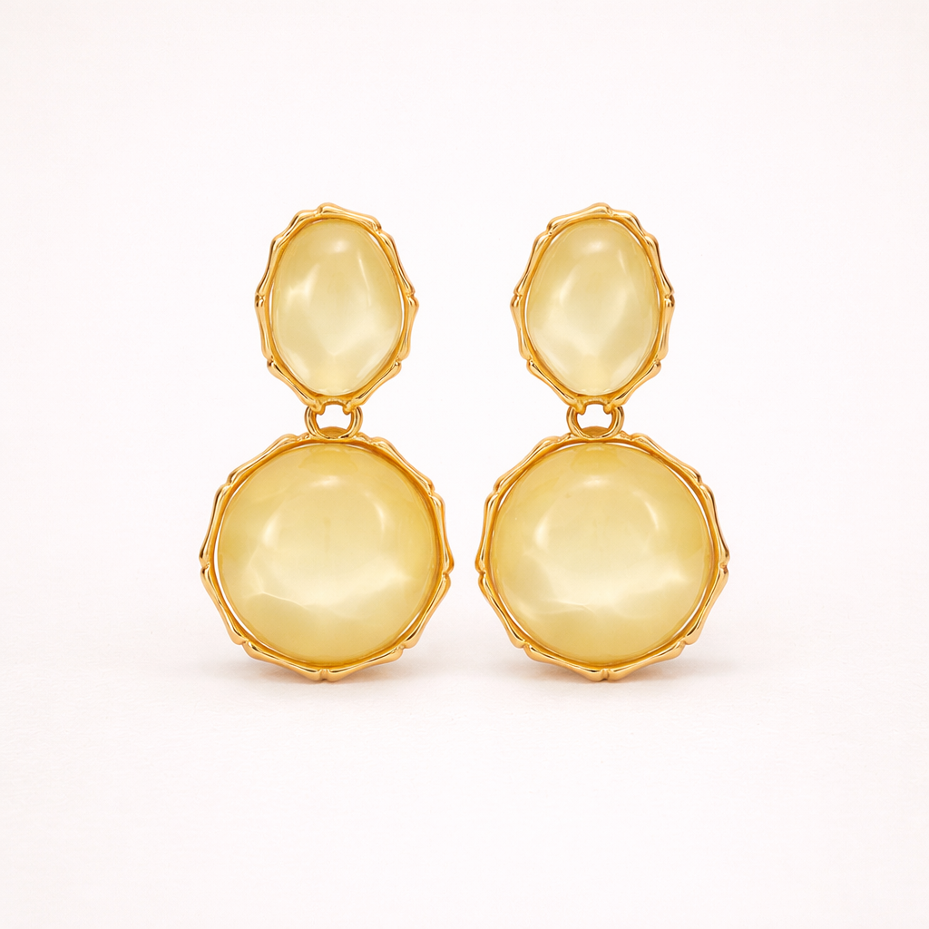 Maes-Jolie | Drop Earrings | Bohemian Geometric Oval | Vintage Elegant Earrings