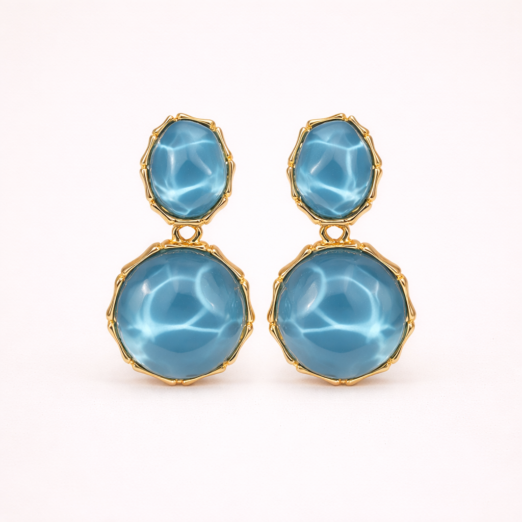 Maes-Jolie | Drop Earrings | Bohemian Geometric Oval | Vintage Elegant Earrings