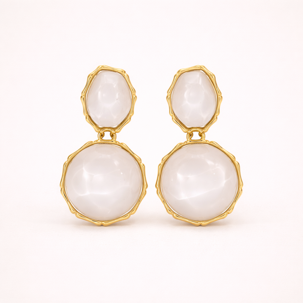 Maes-Jolie | Drop Earrings | Bohemian Geometric Oval | Vintage Elegant Earrings