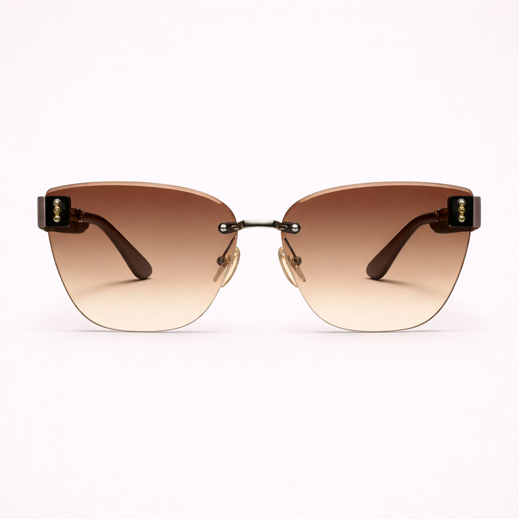 Maes-Jolie | Cat Eye Sunglasses | Rimless Minimalist Frame | Elegant Women Eyewear