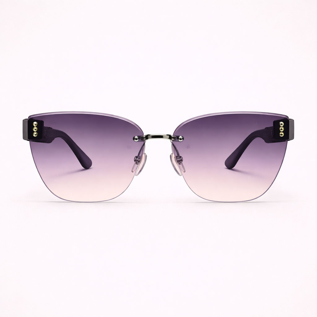 Maes-Jolie | Cat Eye Sunglasses | Rimless Minimalist Frame | Elegant Women Eyewear