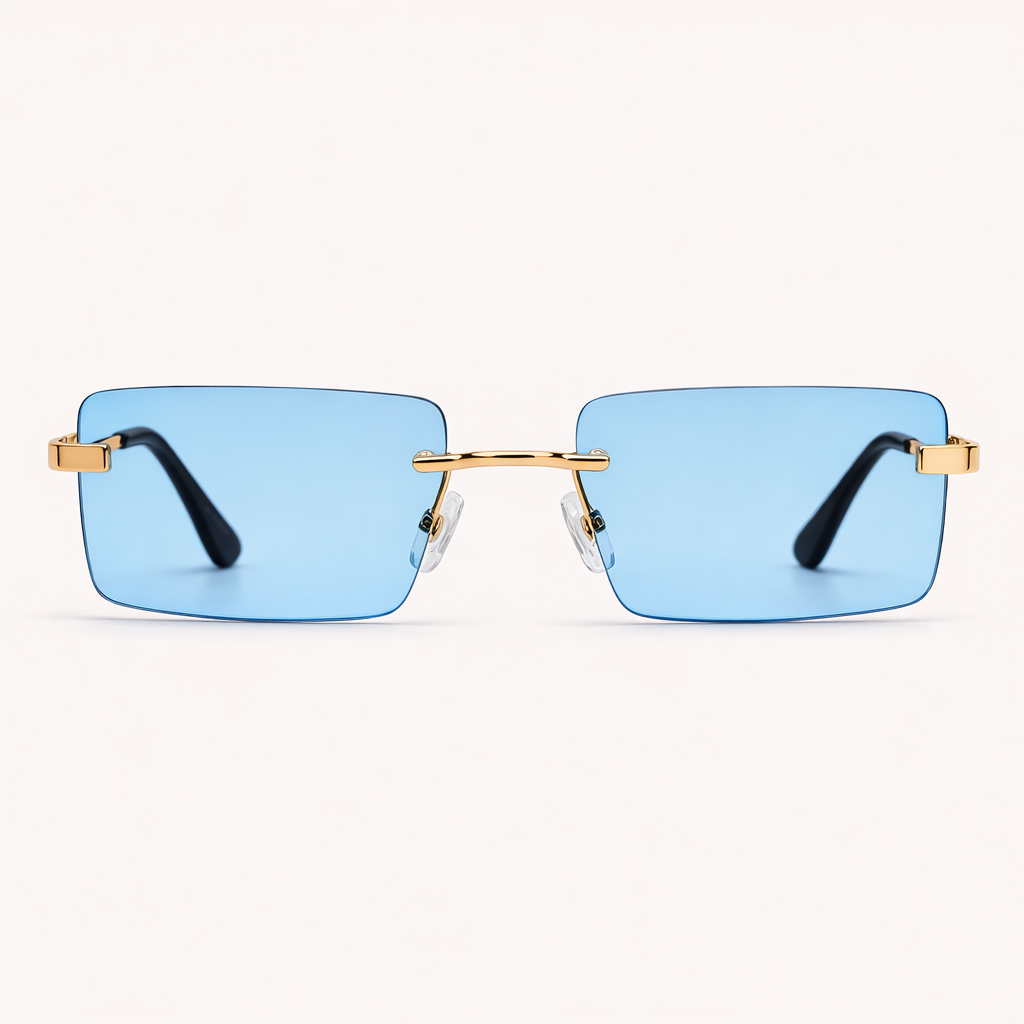 Maes-Jolie | Rimless Sunglasses | Rectangular Minimalist Frame | Lightweight Women's Eyewear