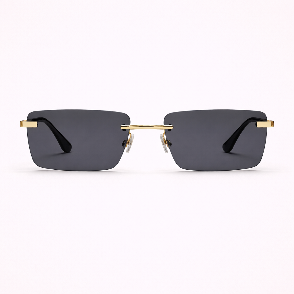 Maes-Jolie | Rimless Sunglasses | Rectangular Minimalist Frame | Lightweight Women's Eyewear
