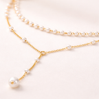 Maes-Jolie | Necklace | Layered Pearl Tassel | Vintage Adjustable Pendant