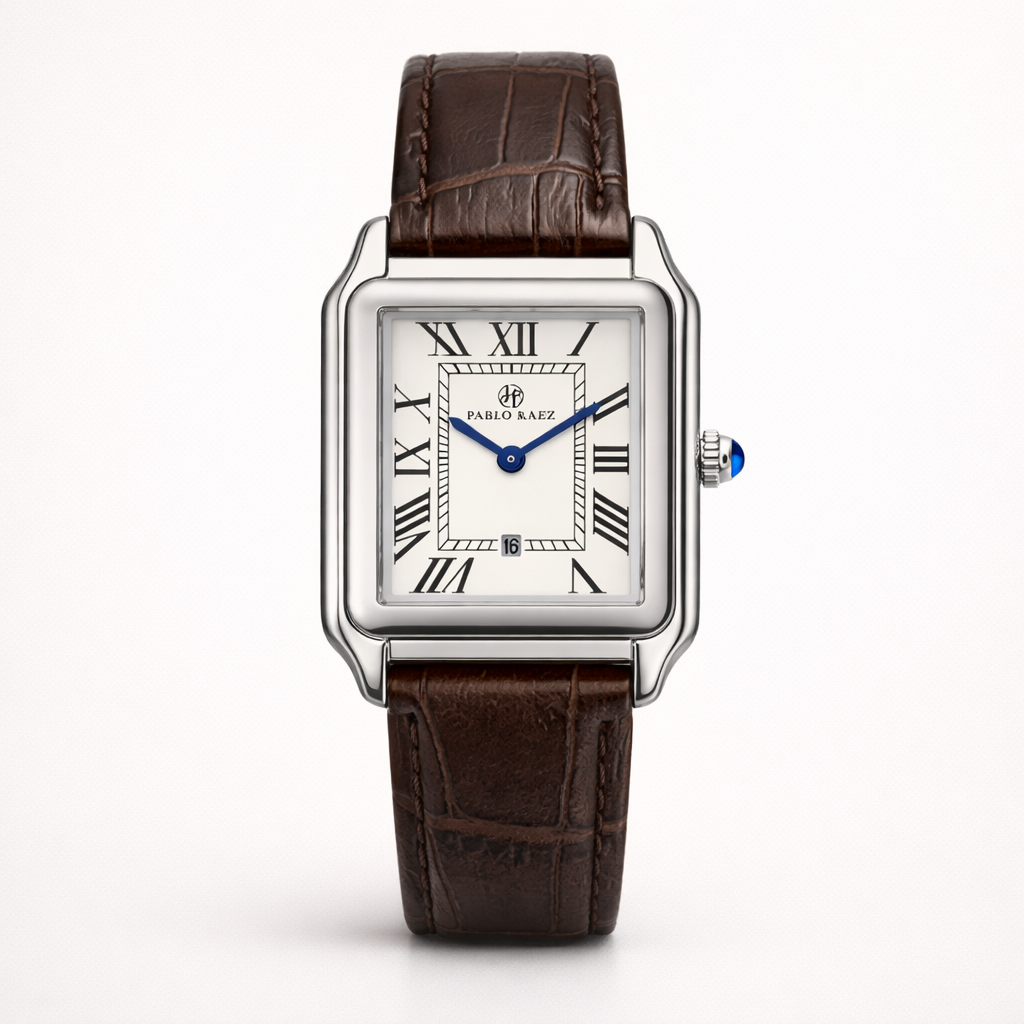 Maes-Jolie | Wrist Watch | Square Roman Dial | Classic Leather Quartz Watch
