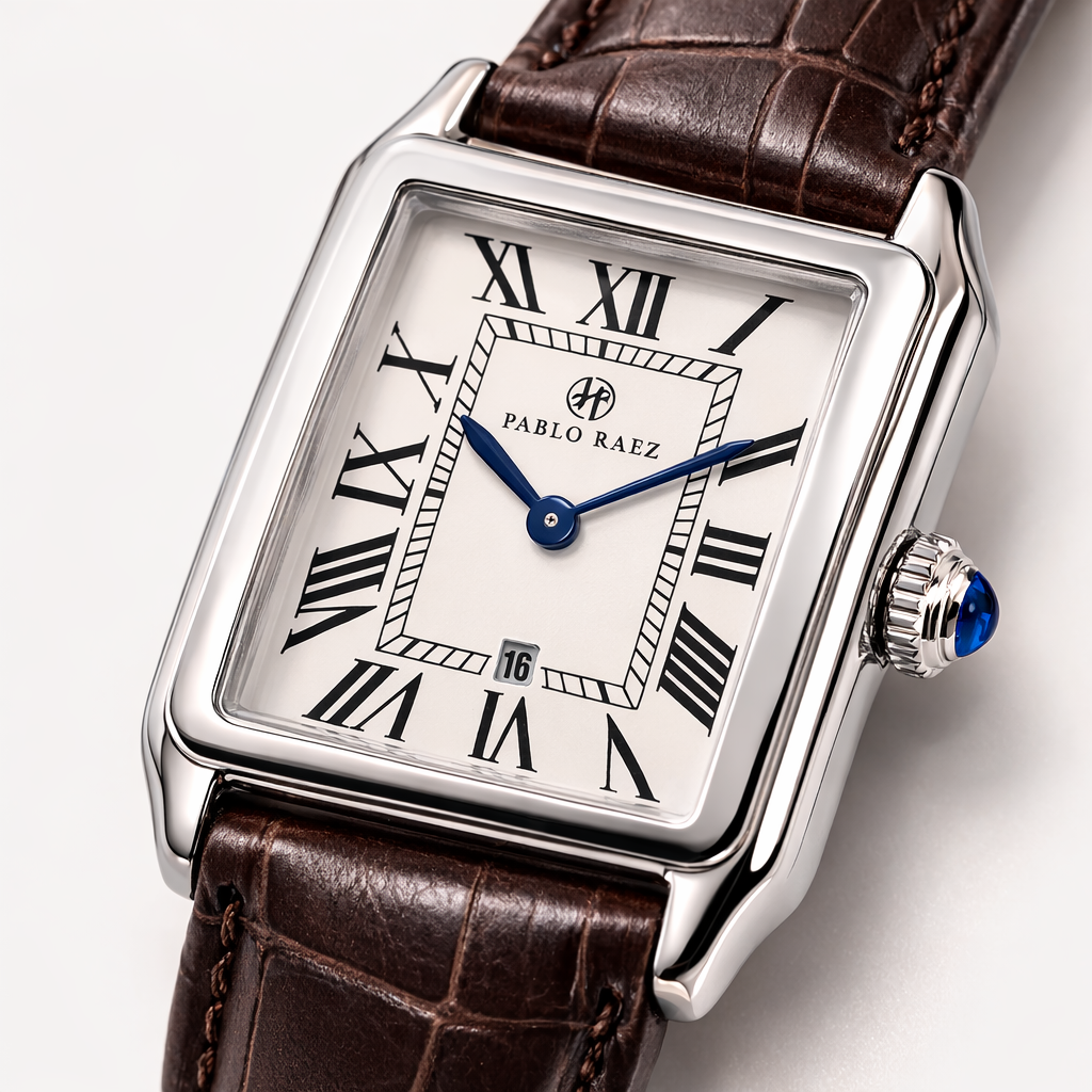 Maes-Jolie | Wrist Watch | Square Roman Dial | Classic Leather Quartz Watch
