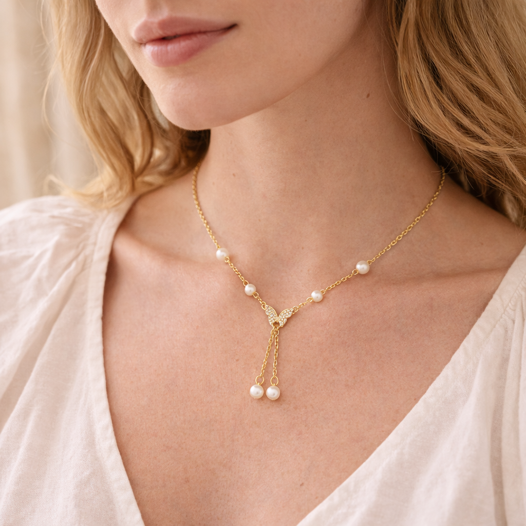 Maes‑Jolie | Necklace | Pearl Butterfly Pendant | Creative Women’s Jewelry