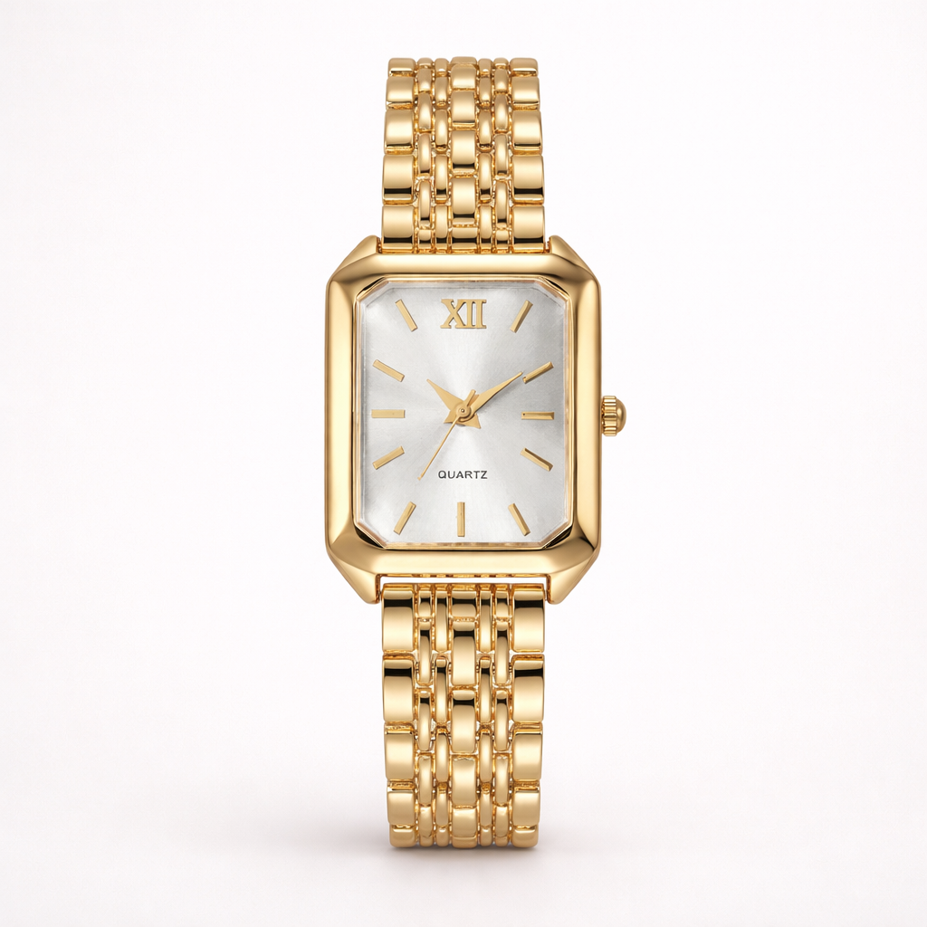 Maes‑Jolie | Wrist Watch | Square Dial Steel Band | Chic Casual Timepiece