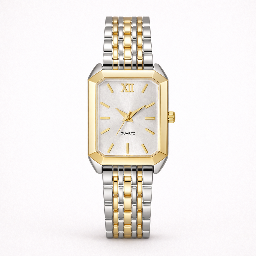Maes‑Jolie | Wrist Watch | Square Dial Steel Band | Chic Casual Timepiece