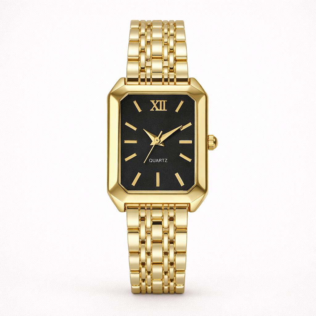 Maes‑Jolie | Wrist Watch | Square Dial Steel Band | Chic Casual Timepiece