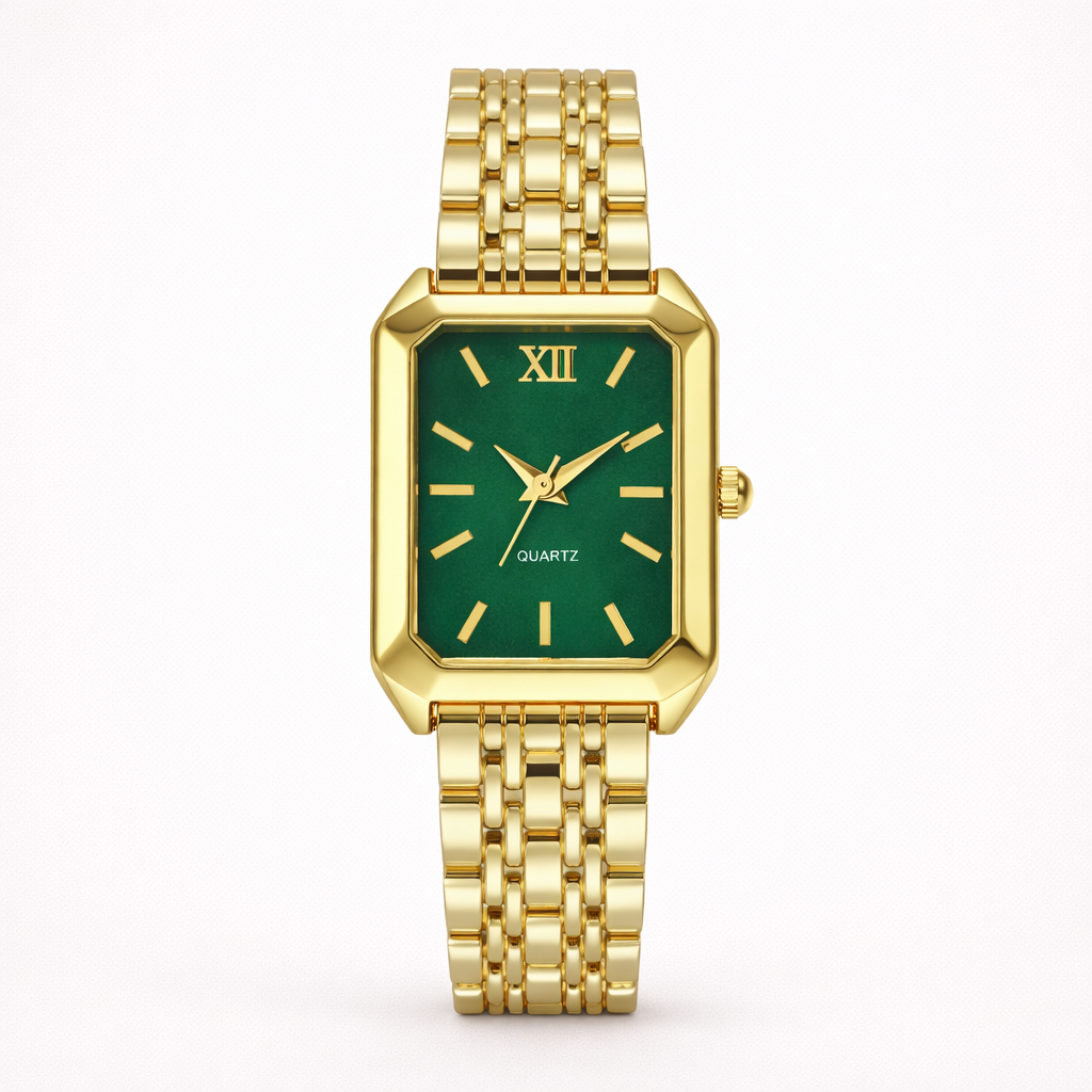 Maes‑Jolie | Wrist Watch | Square Dial Steel Band | Chic Casual Timepiece