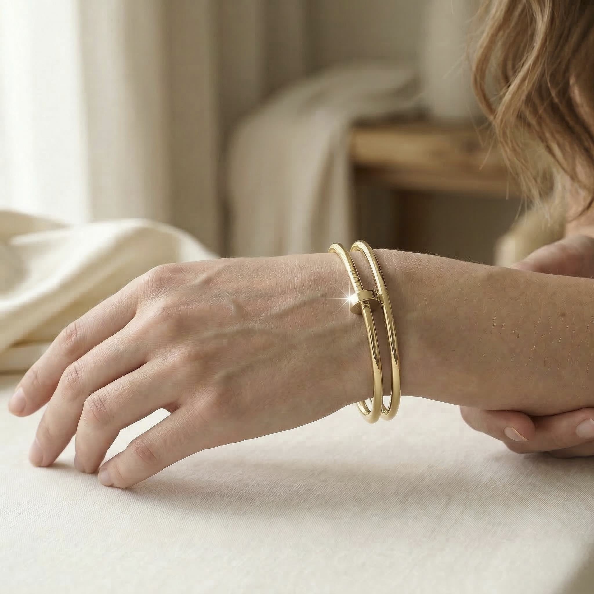 Maes-Jolie | Bangle Bracelet | Strass Nail Delicate | Luxury Women’s Bracelet